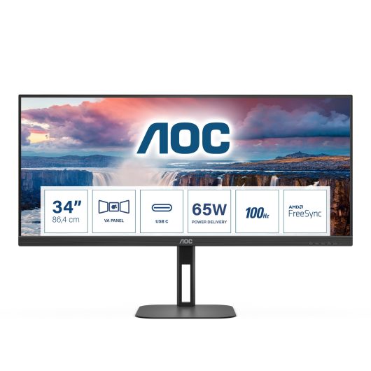 AOC 34" 100Hz UltraWide QHD LED Monitor | U34V5C/BK