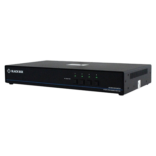 Black Box Secure KVM Switch, DVI-I , 4-Port, NIAP 3.0 (Single Head) | SS4P-SH-DVI-U