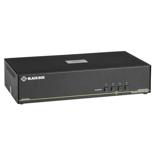 Black Box Secure KVM Switch, DVI-I , 4-Port, NIAP 3.0 (dual head) | SS4P-DH-DVI-U
