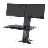 Ergotron 33-407-085 WorkFit-SR, Dual Monitor, Standing Desk Workstation, Black