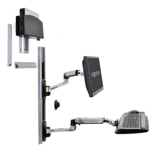 Ergotron LX Wall Mount System With Small CPU Holder -  45-253-026