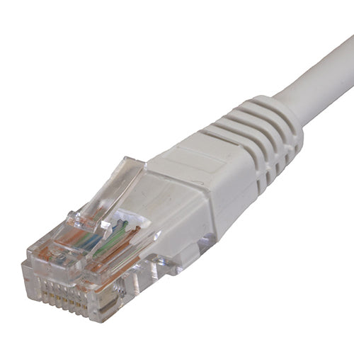 Cablenet 2m Cat5e RJ45 White U/UTP PVC 24AWG Flush Moulded Booted Patch Lead