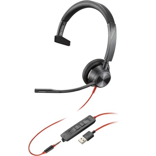 Poly Blackwire 3315 USB-A Wired Over-the-head Mono Headset | 76J12AA