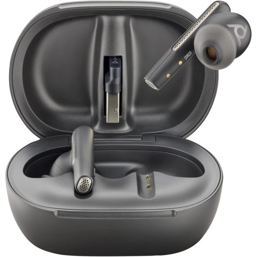 Poly Voyager Free 60+ UC M Carbon Black Earbuds + BT700 USB-C Adapter + Touchscreen Charge Case | 7Y8H0AA