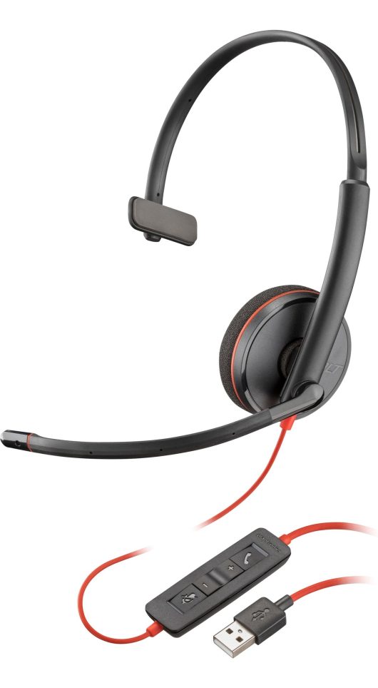 Poly 80S01AA Blackwire 3210 Wired Black Headset