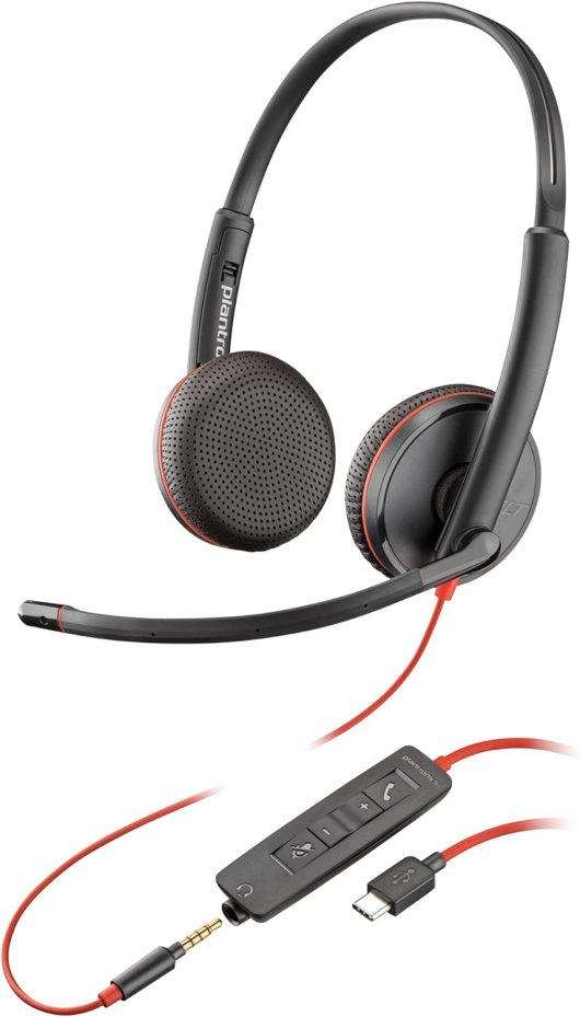 Poly Blackwire 3225 Wired Black Headset