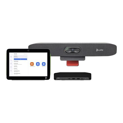 Hp Poly Studio Small Room Bundle for Zoom Rooms: Studio R30 USB Video Bar and HP PC w/TC10 | 9C973AA