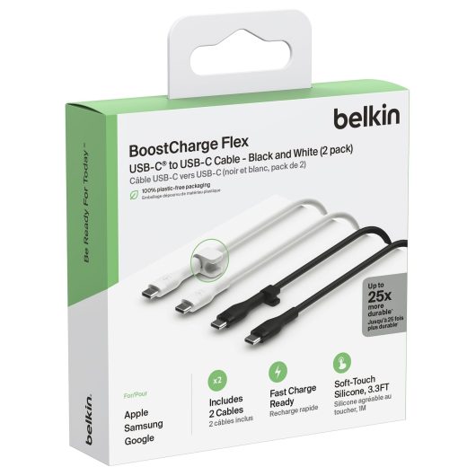 Belkin USB Cable 1 m USB C Black, White | CAB009BT1MBW2PK