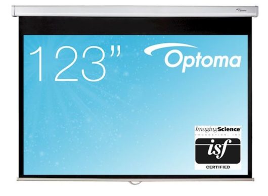 Optoma DS-1123PMG+ Manual Pull Down Projector Screen - 16:10 Ratio 265.6 x 166cm