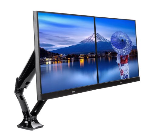 iiyama 27" Sleek And Stylish Dual Gas Spring Arm | DS3002C-B1