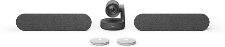 Logitech Rally Plus with white mic pod