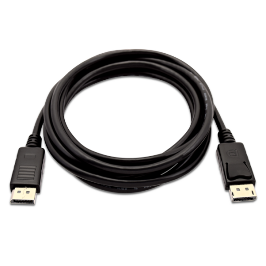 V7 DisplayPort 1.2 Cable 21.6 Gbps 4K UHD 3m/10ft Black - V7DP2DP-03M-BLK-1E