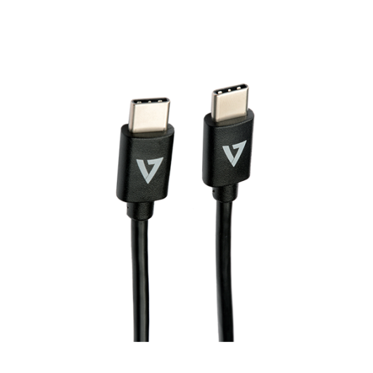 V7 USB-C Male to USB-C Male Cable USB 2.0 480 Mbps 3A 1m/3.3ft Black - V7USB2C-1M