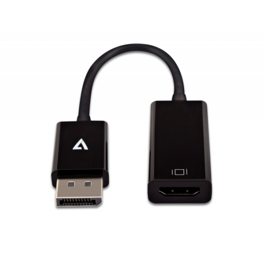V7 DisplayPort 1.2 Male to HDMI 1.4 Female Slim Adapter 1080P FHD Black - CBLDPHDSL-1E