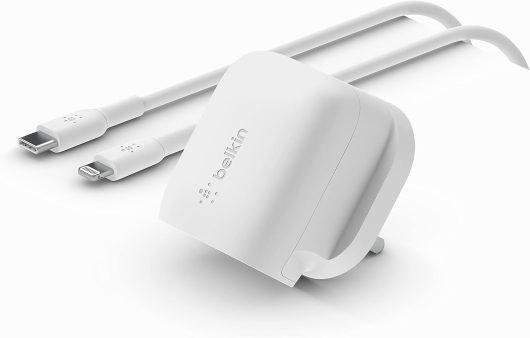 Belkin BoostCharge USB-C Wall Charger 20W + USB-C Cable with Lightning Connector | WCA006MY1MWH-B5