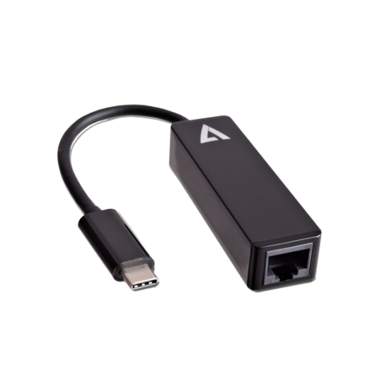 V7 Gigabit Ethernet Adapter USB-C Male to RJ45 Female Black - V7UCRJ45-BLK-1E
