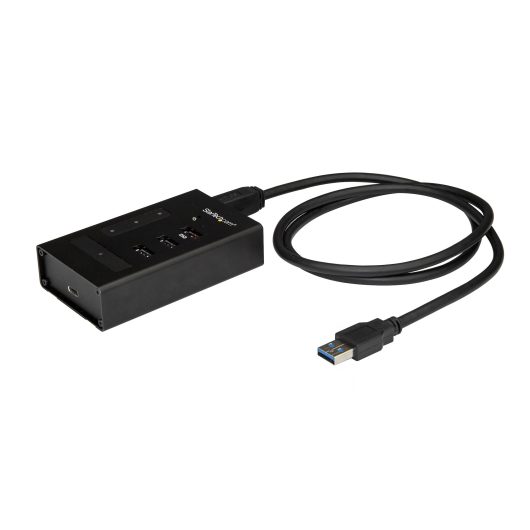 StarTech HB30A3A1CST 4 Port USB 3.0 Hub - USB Type-A to 1x USB-C & 3x USB-A - Commercial Metal USB Hub - SuperSpeed USB 3.2 Gen 1 (5Gbps)- Self Powered - BC 1.2 Fast Charge - Mountable/Rugged