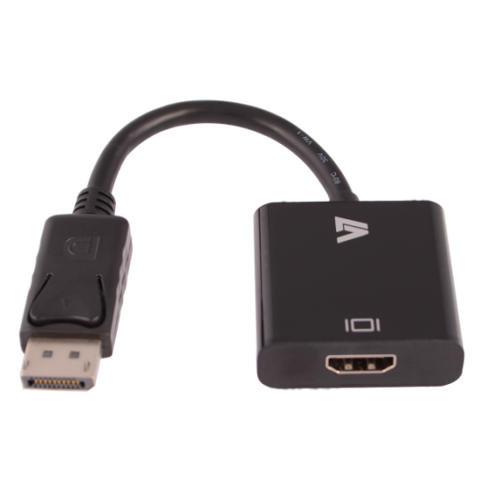 V7 DisplayPort 1.2 Male to HDMI 1.4 Female Adapter 1080P FHD Black | CBLDPHD-1E