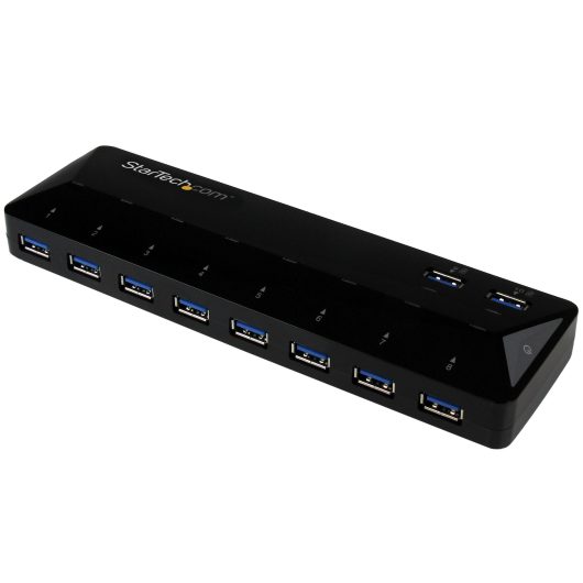 StarTech ST103008U2C 10-Port USB 3.0 Hub with Charge and Sync Ports - 5Gbps - 2 x 1.5A Ports