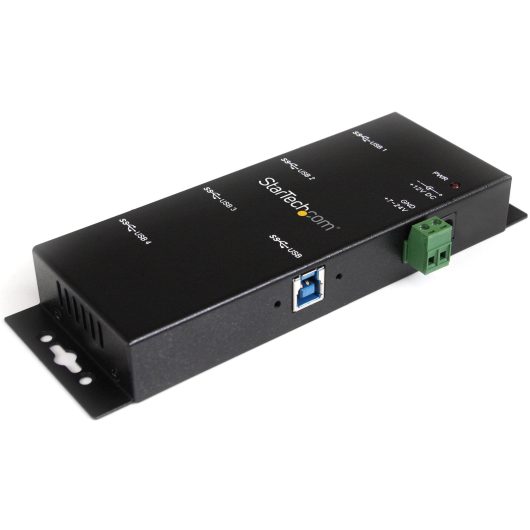 StarTech ST4300USBM 4-Port USB 3.0 Hub - 5Gbps - Metal Industrial USB-A Hub - Wall or Desk Mountable USB Data Hub - TAA Compliant USB Expander Hub